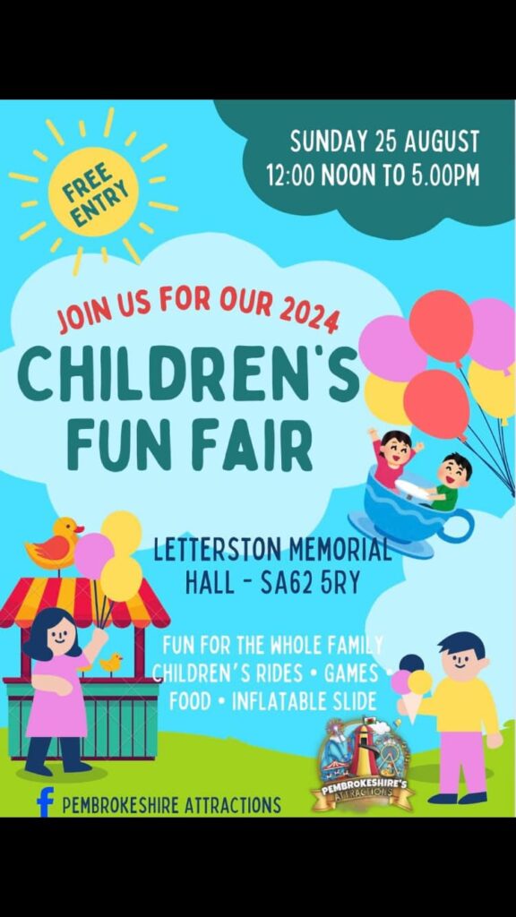 Poster for children's fun fair Sunday 25 Aug24